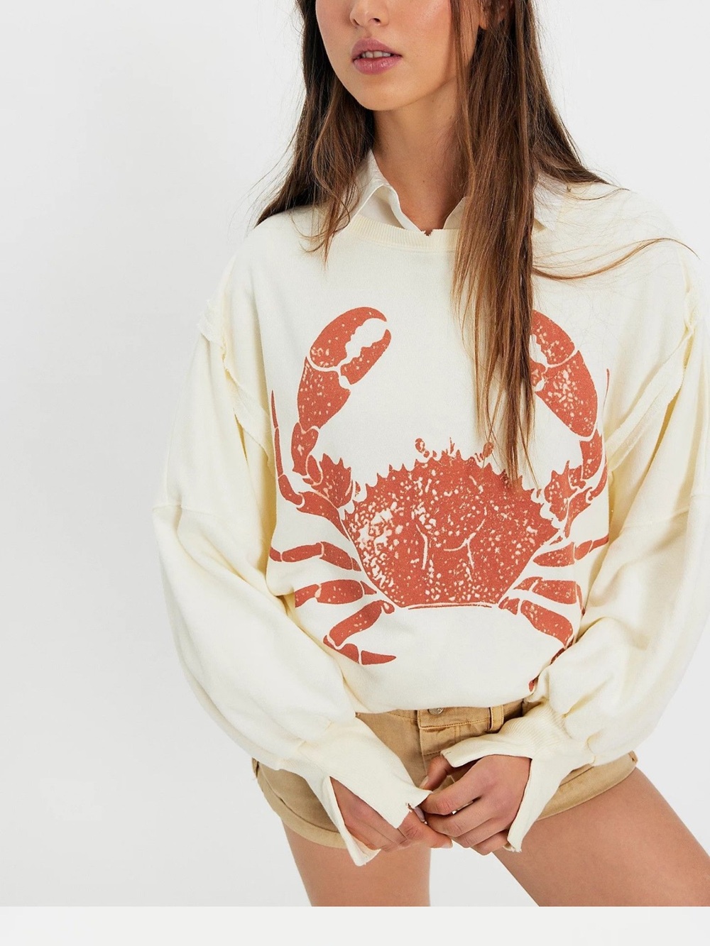 Free People Camden Cream Crab Graphic